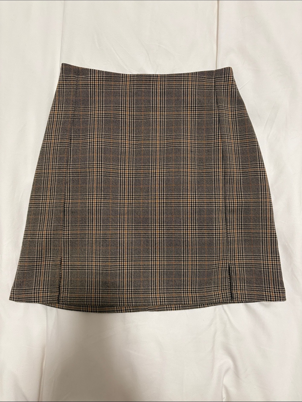 Brandy Melville Brown Plaid Mini Skirt